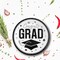 25 Count White Congrats Grad 9" Round Paper Plates for Graduation